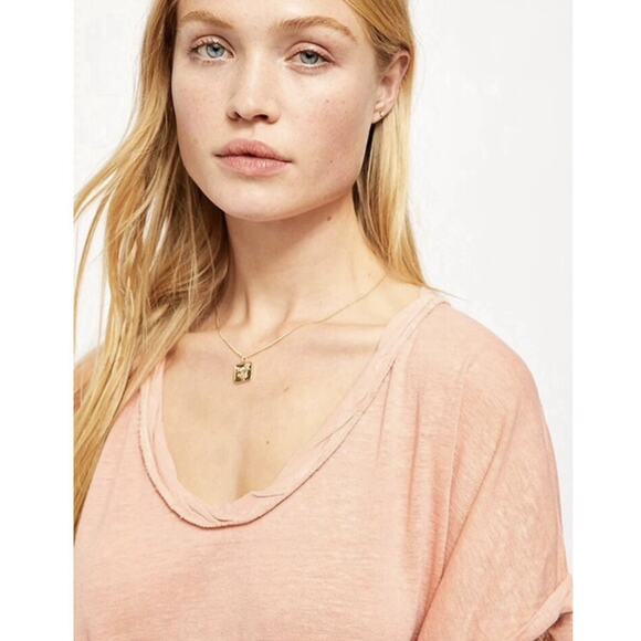 We The Free People S Small Under the Sun Tee Shirt Linen Blend Slouchy Oversized - Picture 3 of 16